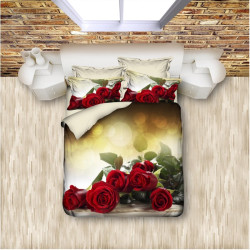 3D Комплект Спално бельо Червени рози
